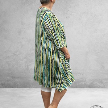 AKH Big Long Shirt Windy Blauw-Lime-Turquoise