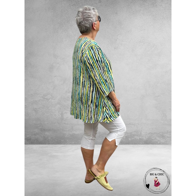 AKH Big Shirt A-lijn Windy Blauw-Lime-Turquoise