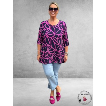 AKH Shirt Dani Crash A-Lijn Navy/Pink