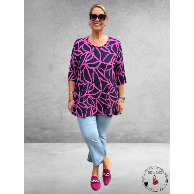 AKH Shirt Dani Crash A-Lijn Navy/Pink