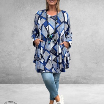 AKH Big Shirt OhReally Blauw Multi