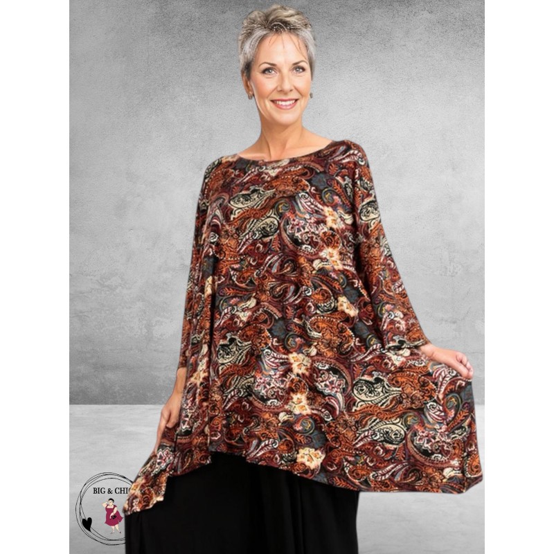 AKH Big Shirt Paisly Herfsttinten