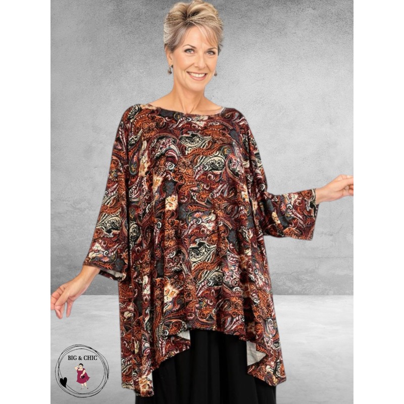 AKH Big Shirt Paisly Herfsttinten