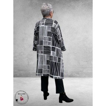 AKH Blouse/Jurk Cherry A-Lijn Zwart/Wit