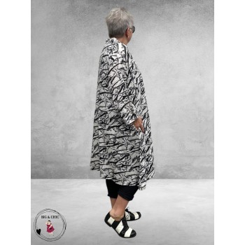 AKH Blouse/Jurk  Kreidstreep  Zwart/Wit