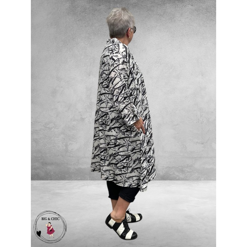 AKH Blouse/Jurk  Kreidstreep  Zwart/Wit