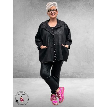 AKH Jas Kort Rouge Relic Suede Look Zwart