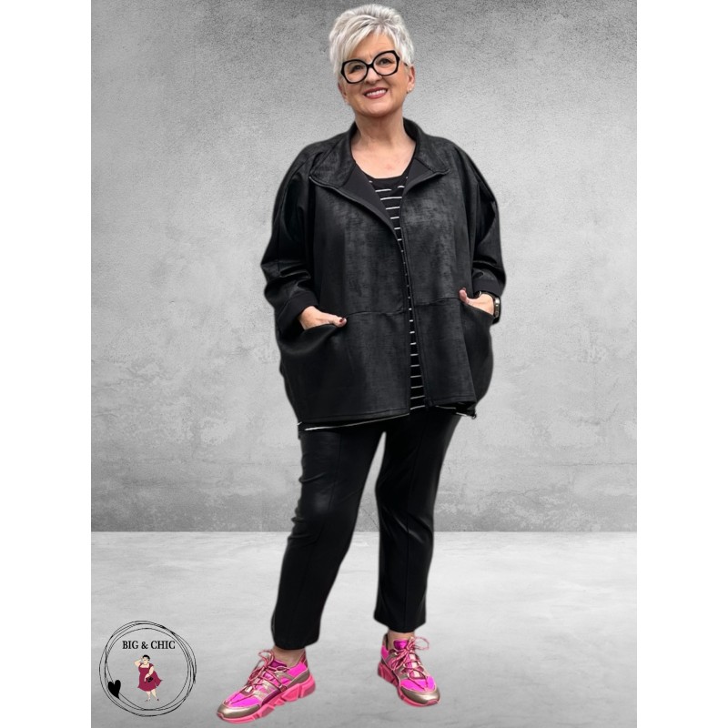 AKH Jas Kort Rouge Relic Suede Look Zwart