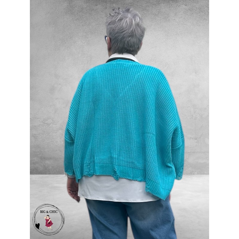 AKH Trui OversizeTurquoise  Laagjes Look