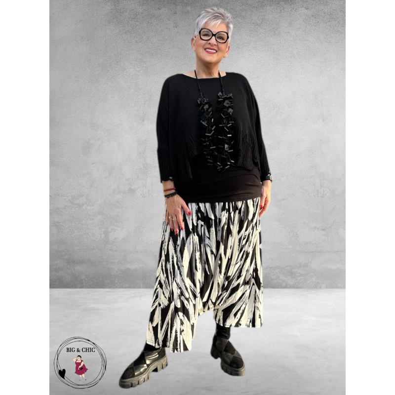 AKH Broek-Rok Donna  Zwart/Wit