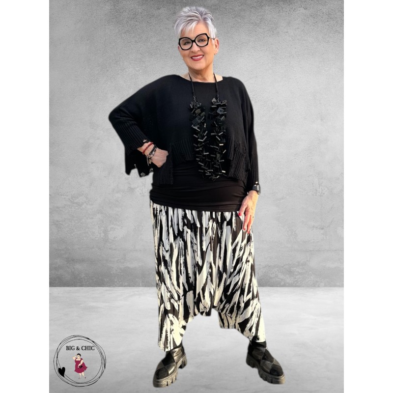 AKH Broek-Rok Donna  Zwart/Wit