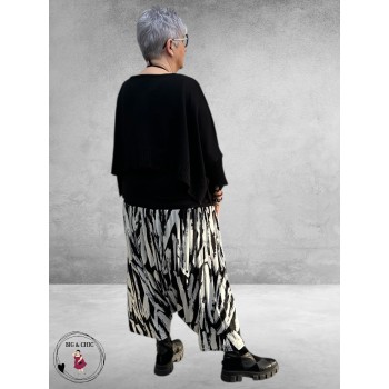 AKH Broek-Rok Donna  Zwart/Wit