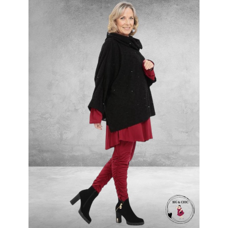 AKH Legging-Broek Met Smock Plooien Bordeaux