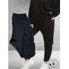 AKH Legging-Broek Met Smock Plooien ZWART