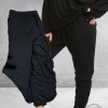 AKH Legging-Broek Met Smock Plooien ZWART