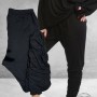 AKH Legging-Broek Met Smock Plooien ZWART