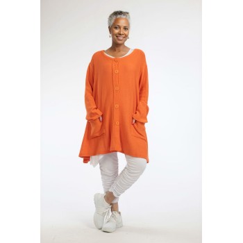 AKH Cardigan-Vest Katoen  A-Lijn Oranje