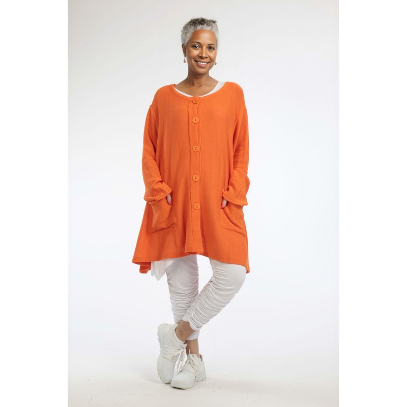 AKH Cardigan-Vest Katoen  A-Lijn Oranje