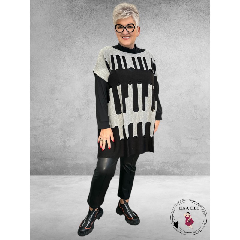 AKH Trui/Spencer Zwart /Grijs Gaten