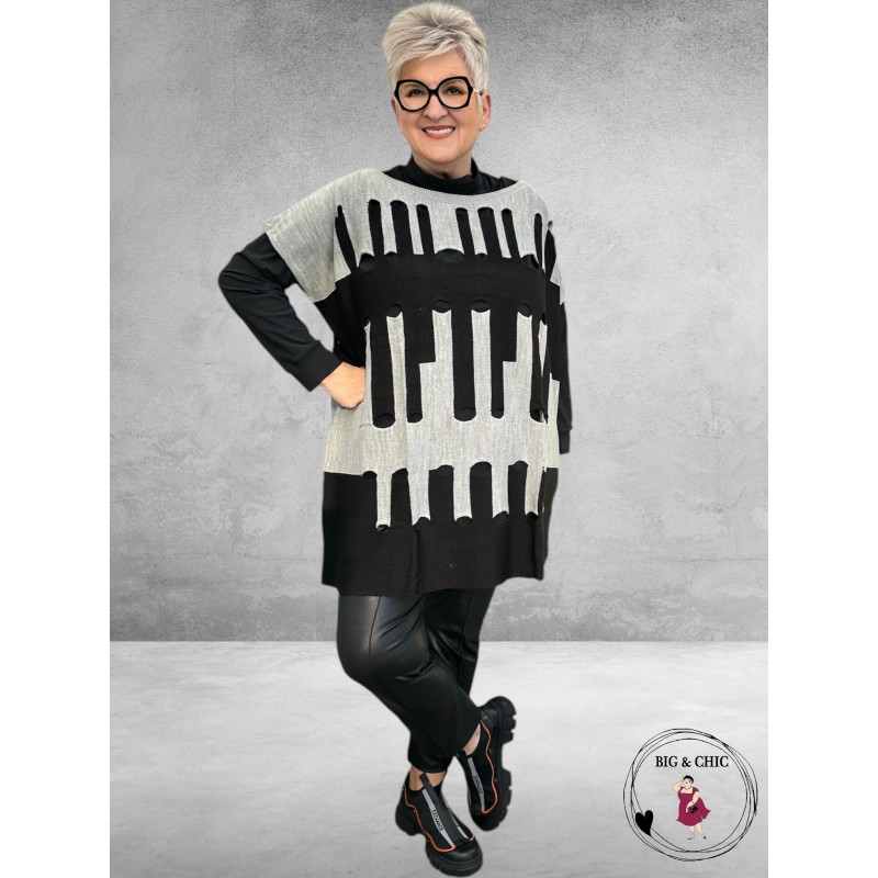 AKH Trui/Spencer Zwart /Grijs Gaten