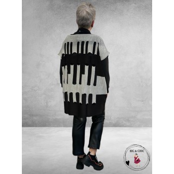 AKH Trui/Spencer Zwart /Grijs Gaten