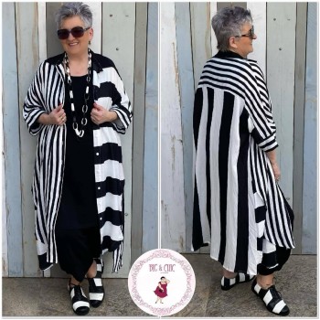 Ketting Zwart/Wit Schakel Lang 