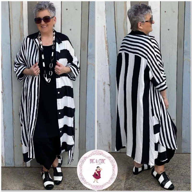 Ketting Zwart/Wit Schakel Lang 