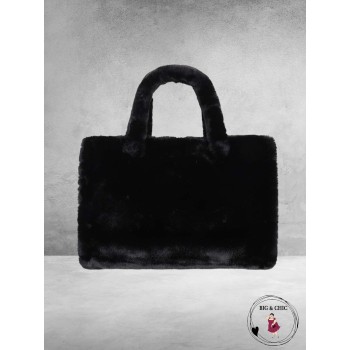 SHOPPER  Tas Fluffy Teddy ZWART
