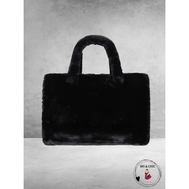 SHOPPER  Tas Fluffy Teddy ZWART