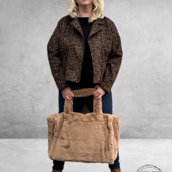 SHOPPER  Tas Fluffy Teddy GRIJS