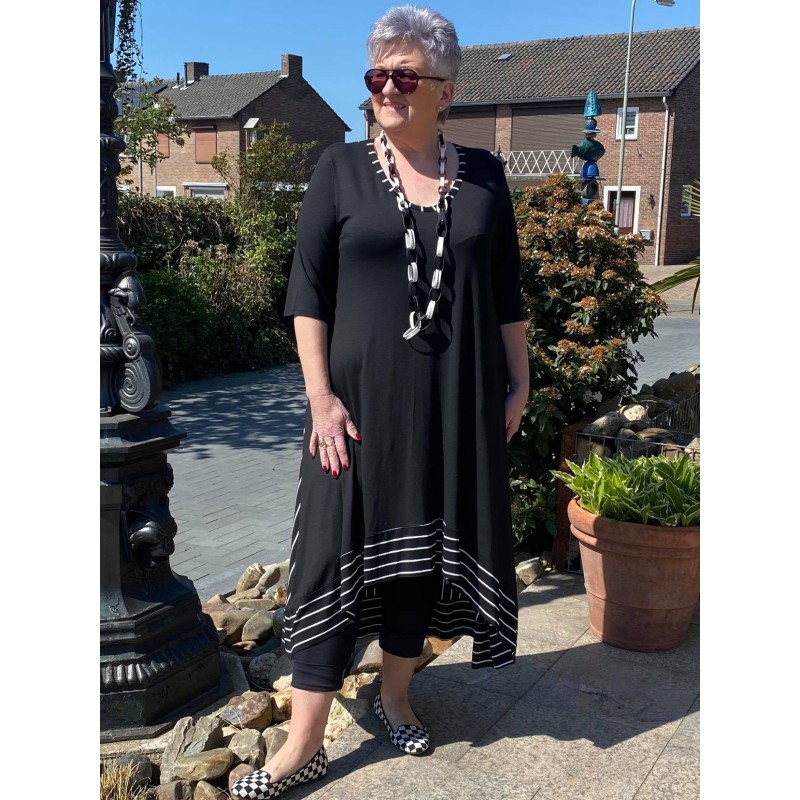 Ketting Zwart/Wit Schakel Lang 