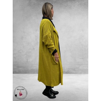 AMANDINE Vest Bouclè Lang Curry