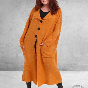 AMANDINE Vest Bouclè Lang Oranje