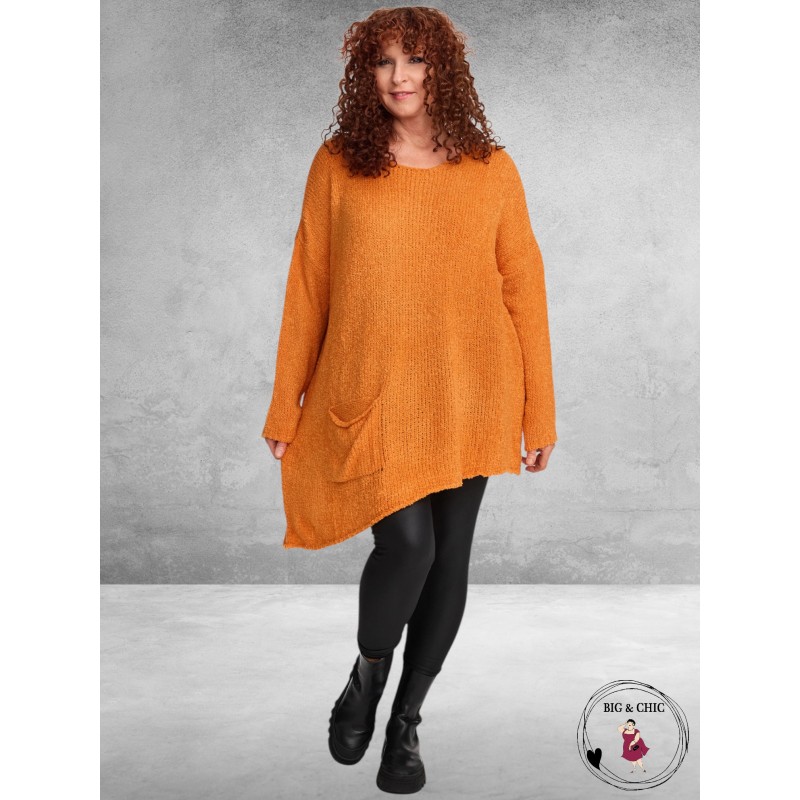 AMANDINE Trui A-symetrisch Bouclé Blauw