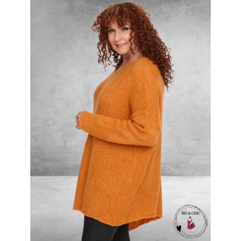 AMANDINE Trui A-symetrisch Bouclé Blauw