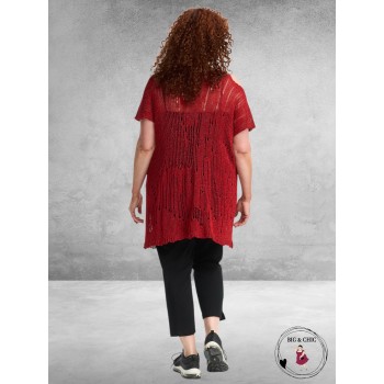 AMANDINE Luxe Trui Met Schouderdetail Rood