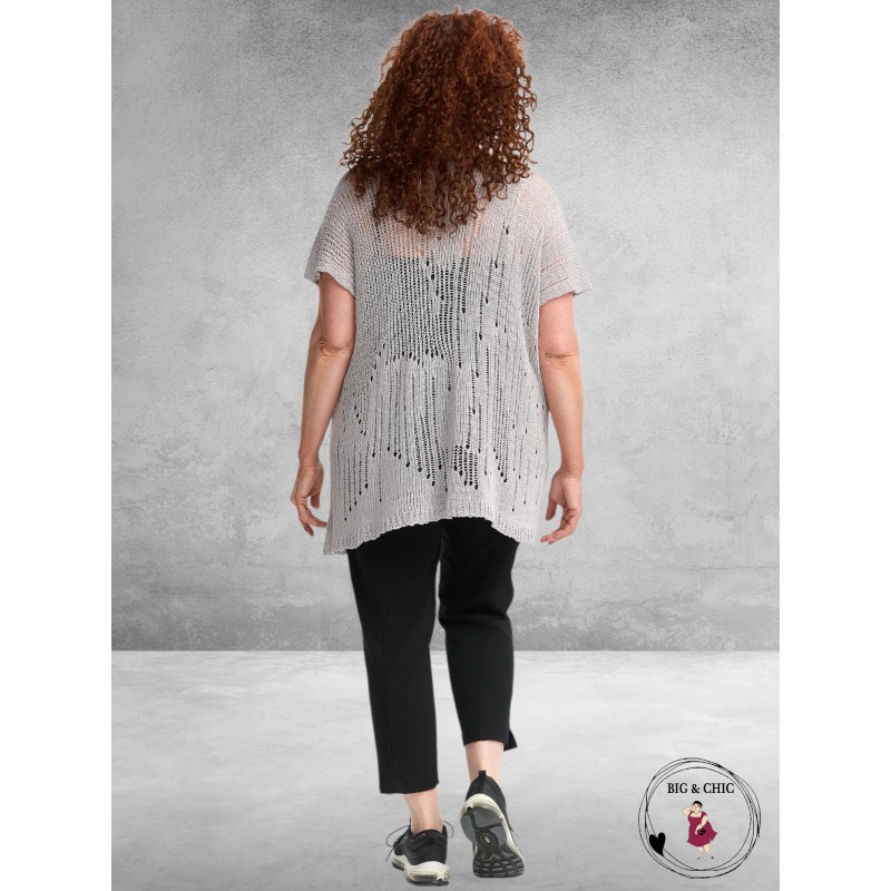 AMANDINE Luxe Trui Met Schouderdetail Lichtgrijs