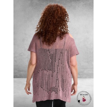 AMANDINE Luxe Trui Met Schouderdetail Berry