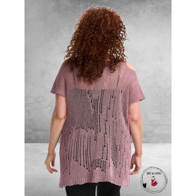 AMANDINE Luxe Trui Met Schouderdetail Berry