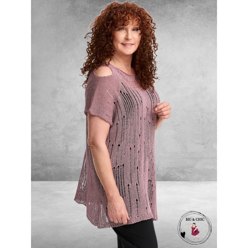 AMANDINE Luxe Trui Met Schouderdetail Berry