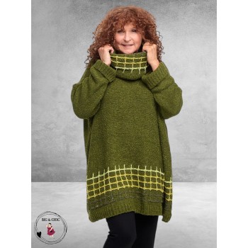 AMANDINE Trui Gebreid Olijf Groen