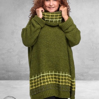 AMANDINE Trui Gebreid Olijf Groen