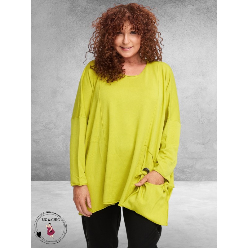 AMANDINE Trui Lime met Tasje