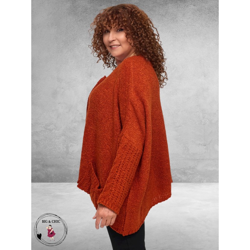 AMANDINE Vest Oversized Cosy Zwart