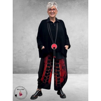 AMANDINE Vest Oversized Cosy Zwart