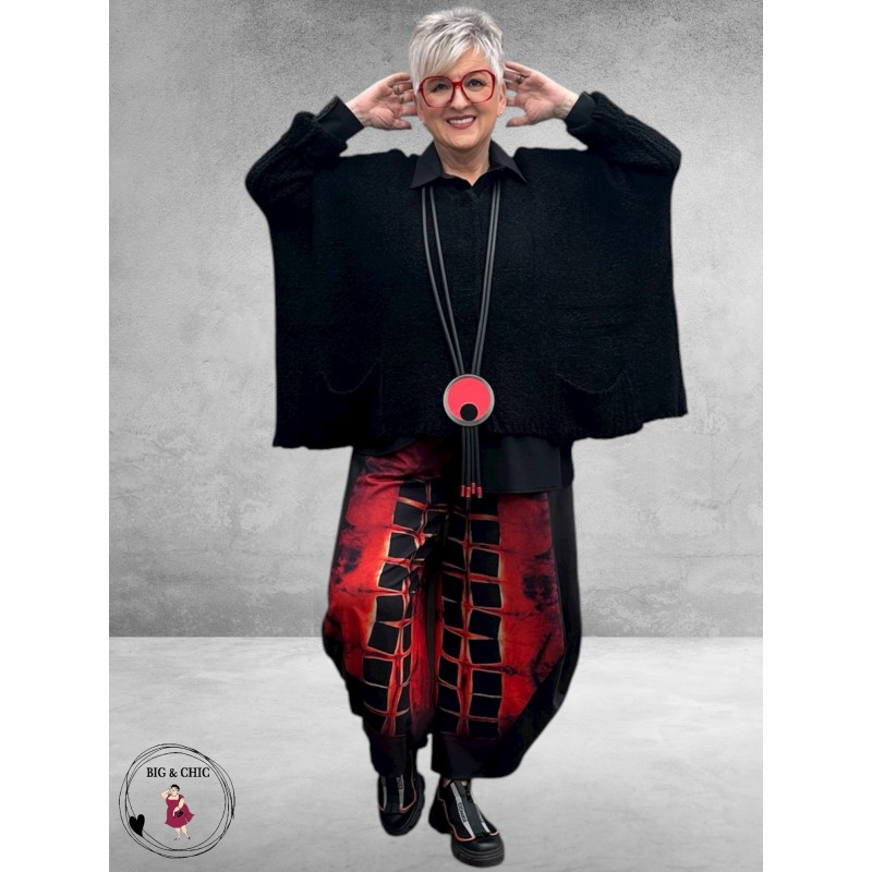 AMANDINE Vest Oversized Cosy Zwart