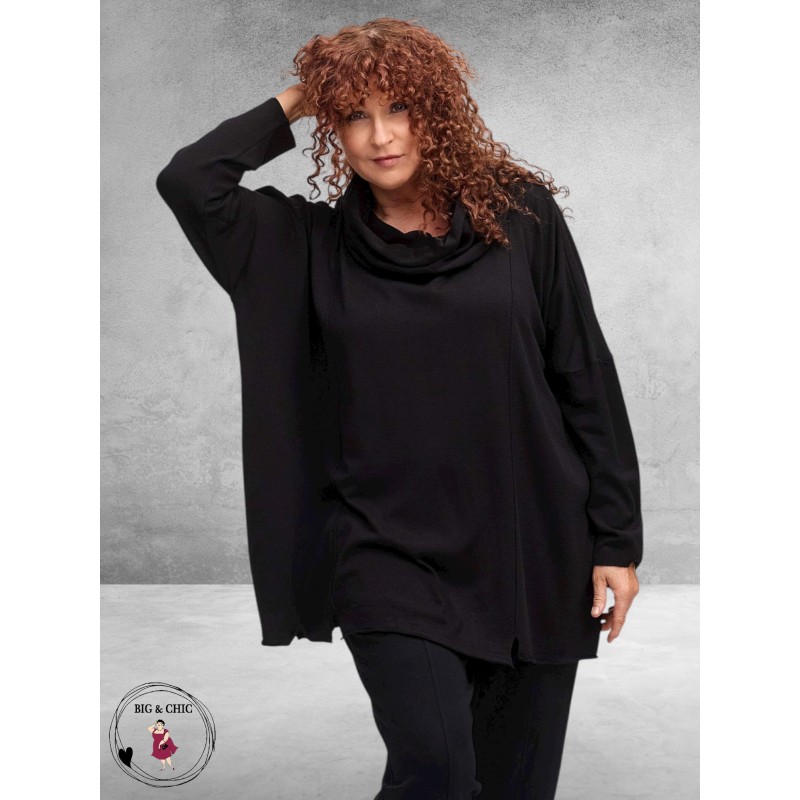 AMANDINE Vest Oversized Cosy Zwart