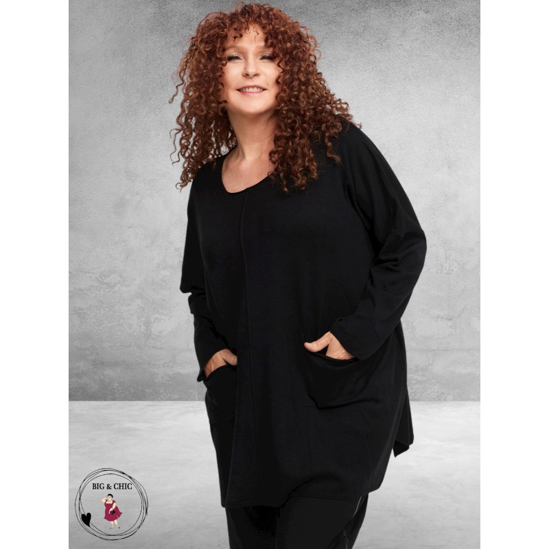AMANDINE  Trui Oversize Zakjes Zwart