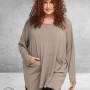 AMANDINE  Trui Oversize Zakjes Taupe