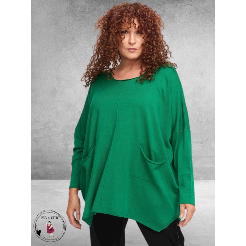 AMANDINE  Trui Oversize Zakjes Groen